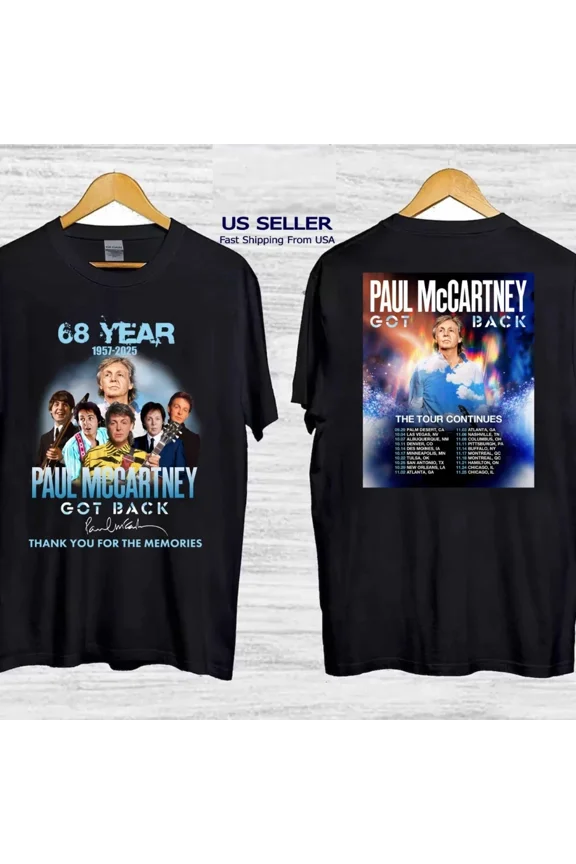 Paul Mccartney Merch Tour 2025 North America Anniversary T-Shirt Hot Trending Shirt Music Tour Concert Shirt