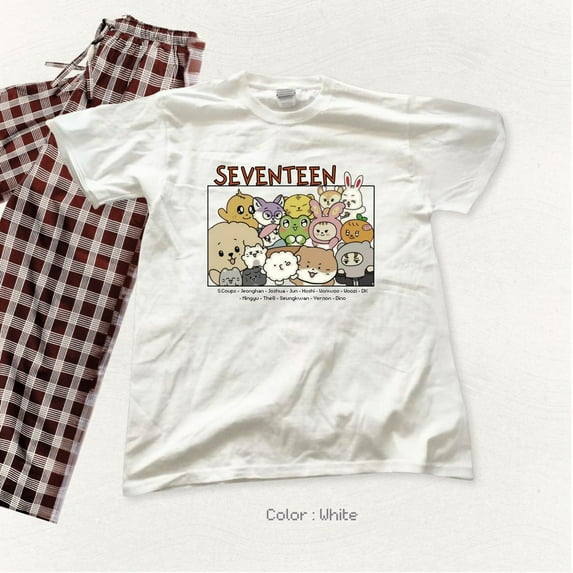 ZENUA Seventeen Cute Tshirt, Miniteen, Scoups, Dk, Vernon, Joshua, Dino, Mingyu, Wonwoo, Jeonhan, Hoshi, The8, Woozi, Seungkwan, Nana Tour, Carat Hot Trending Shirt/Sweatshirt