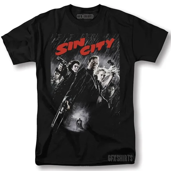 ZENUA Sin City Shirt Classic Movie Jessica Alba Bruce Willis Vintage Graphic T-Shirt Hot Trending Shirt/Sweatshirt/Hoodie