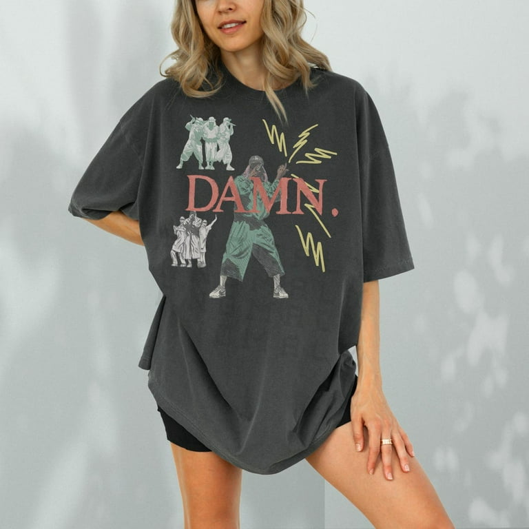 ZENUA Streetwear Style Damn Graphic Tee Shirt, Retro Rapper Music - Main Image