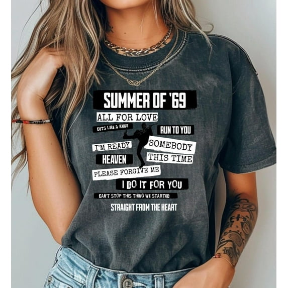 ZENUA Summer Of '69, Retro Music Tee, Bryan Adams Vintage Shirt, Retro Shirt, Reckless Shirt, Music Shirt, 2025 Music Tour Shirt Hot Trending Shirt/Sweatshirt/Hoodie