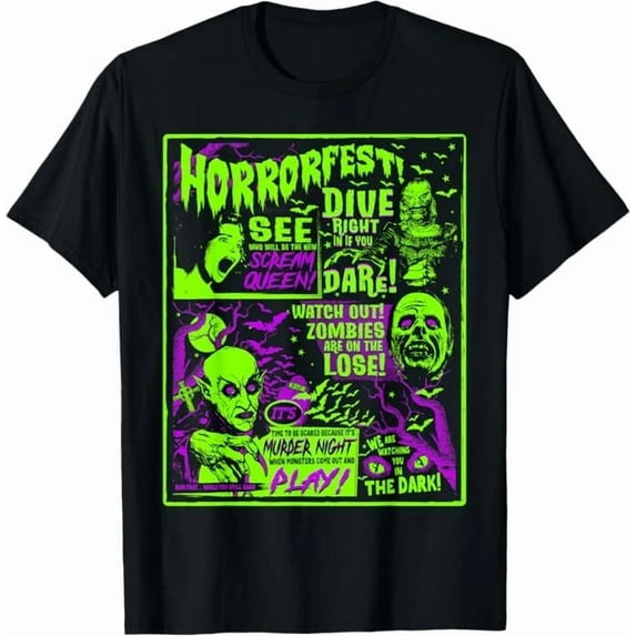 ZENUA Vintage Horrorfest Hal.Low.Een Movie Poster Old Time Horror T-Shirt Hot Trending Shirt/Sweatshirt/Hoodie