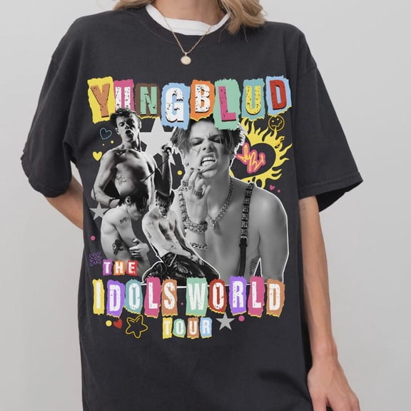 ZENUA Yung.Blud Idols World Tour 2025 T-Shirt Vintage Graphic Tee Concert Music Merch Hot Trending Shirt/Sweatshirt