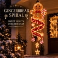 thumbnail image 1 of ZENVIVE Christmas Magic Spiral Hanging LED Lights, Hanging Xmas Decoration with Spiral Lights for Porch Entryway Doorway & Outdoor Holiday Decor, 7.8"(Gingerbread), 1 of 7