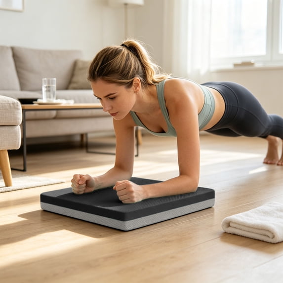 ZENVIVE Extra Thick Supportive Kneeling Pad, 15.75 x 12.99 Inch Dense Foam Construction, For Yoga Balance, Pilates, Gardening, Knee Relief, Charcoal Black Grey Edge