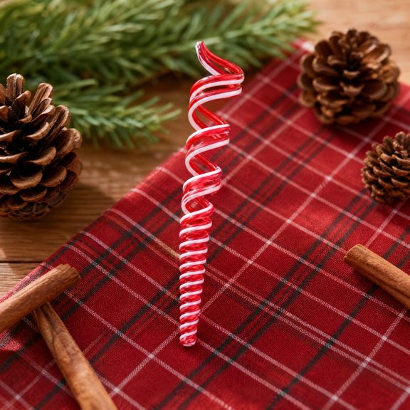ZENVIVE Festive Spiral Hanging Ornament, 12 Inch Lightweight Foil Decoration, Christmas Holiday Tree Ceiling Window Indoor Party Decor, Red And White Glitter Spiral
