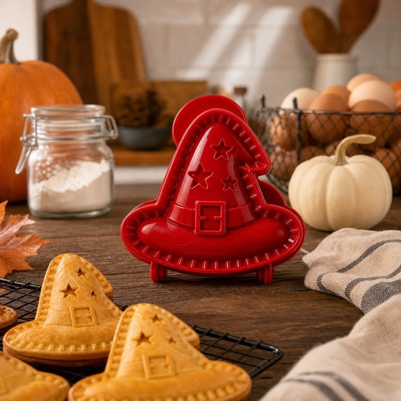 ZENVIVE Halloween Mini Hand Pie Molds Set,Witch Hat Shape Hand Pie Press Mold, One Press Hand Pie Maker for Halloween Baking Cookies Pies and Homemade Treat