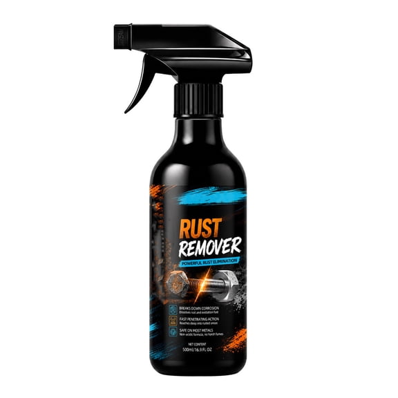 ZENVIVE Heavy Duty Fast Acting Rust Remover Spray, 16.9 fl oz Trigger Bottle With Fine Mist Nozzle, Dissolves Corrosion On Wheel Chrome Metal Tools And Bolts, Black