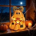 thumbnail image 1 of ZENVIVE Light Up Ghost Figurine, 5.9" Resin Halloween Ghost Decoration with Warm LED Lantern, Cute Spooky Statue for Indoor Tabletop, Mantel, Shelf, Desk and Party Decor(USB), 1 of 6