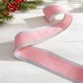 thumbnail image 1 of ZENVIVE Pink Velvet Christmas Wired Ribbon, 3.9 Inch × 5.4 Yard Embossed Border Fabric Ribbon, Xmas Winter Holiday Ribbon Bows Accessories for Crafting Gift Wrapping Decorations, 1 of 7