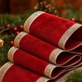 thumbnail image 1 of ZENVIVE Red Velvet Christmas Wired Ribbon, 3.9 Inch × 5.4 Yard Embossed Border Fabric Ribbon, Xmas Winter Holiday Ribbon Bows Accessories for Crafting Gift Wrapping Decorations, 1 of 7