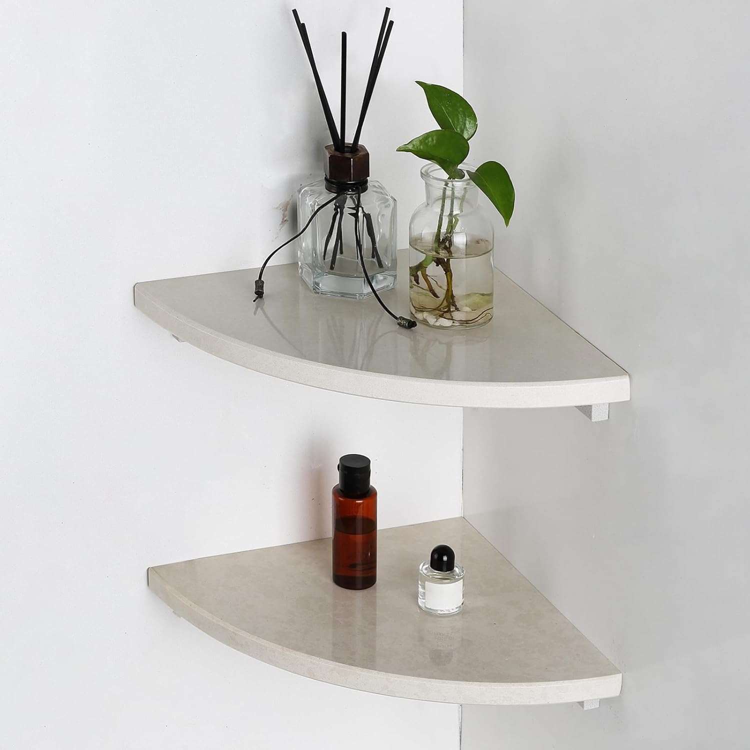 ZENX Italian Marble Corner Shower Shelf for Bathroom, 10'' Marble ...
