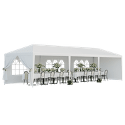 ZENY 10x 30 White Gazebo Wedding Party Tent Canopy with 6 Windows & 2 Sidewalls-8