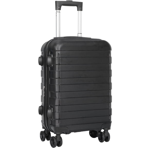 ZENY 21" Hardside Expandable Carry On Luggage, Lightweight Spinner Suitcase with Wheels, Black