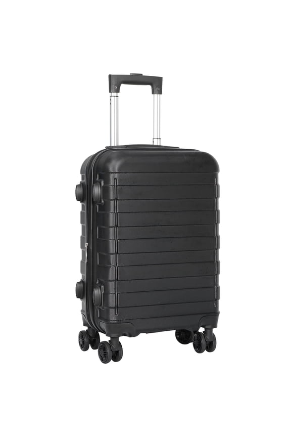 21" Hardside Expandable Carry On Luggage, Lightweight Spinner Suitcase with Wheels, Black