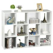 ZENY 12 Wood Cubes Storage Organizer Bookcase Bookshelf Display Rack for Home, Office