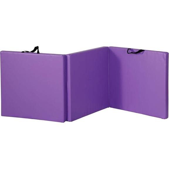 ZENY 2’’ Thick Tri-fold Folding Gym Exercise Mat Extra Thick Gymnastics Mat Tumbling Mat with Carrying Handles for Home Workout, Core Workouts, Stretching, MMA, Yoga