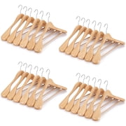 ZENY 24-Pack Heavy Duty Wooden Hangers, 2.2" Wide Shoulder Natural Wood Suit Coat Hangers with 360  Swivel Hook & Non-Slip Pants Bar
