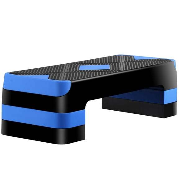 ZENY 26.5" Aerobic Step Platform Adjustable Exercise Workout Stepper w/4 Risers, Blue