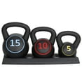 thumbnail image 2 of ZenSports Kettlebell Exercise Equipment - 3 Piece Weight Set W Storage Rack 2 of 13
