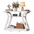 thumbnail image 1 of ZENY 3-Tier Console Table with Charging Station White Sofa Side Table, 1 of 15