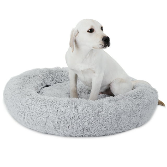 ZENY 30" Calming Ultra Soft Shag Faux Fur Dog Bed for Medium Small Dogs and Cats