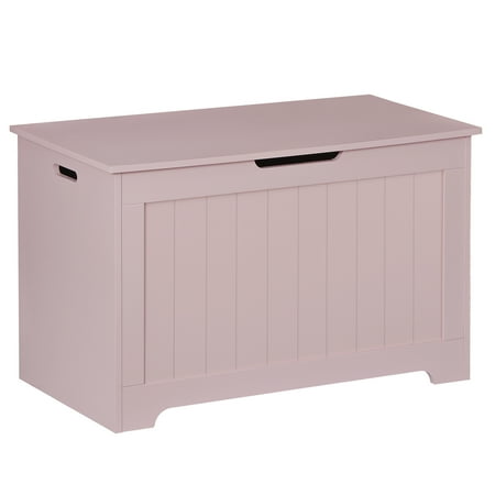 ZENY 30 inch Wood Storage Bench Toy Chest Bench Foot Rest Seat for Bedroom Living Room, Pink