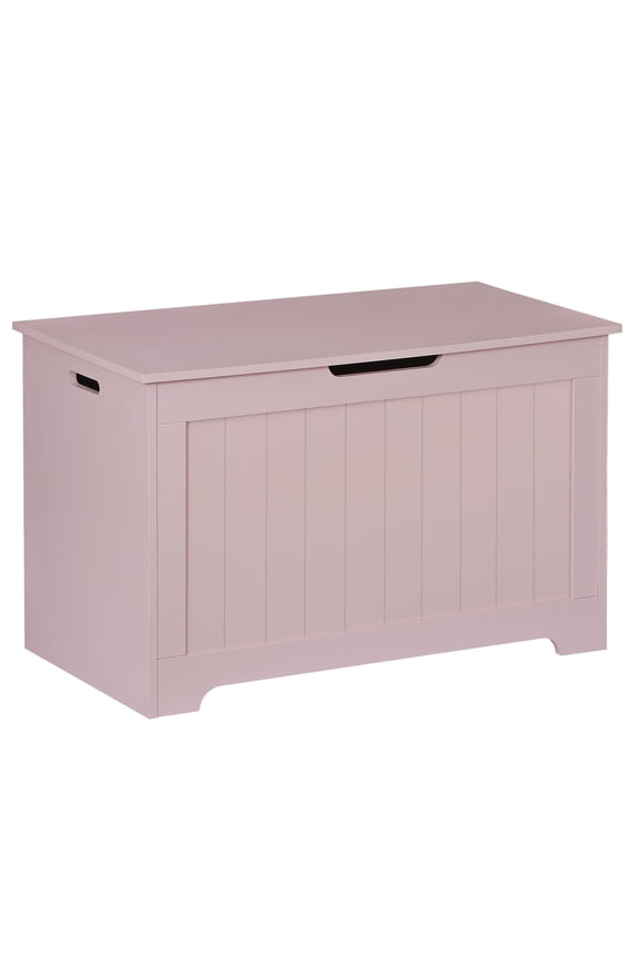 30 inch Wood Storage Bench Toy Chest Bench Foot Rest Seat for Bedroom Living Room, Pink