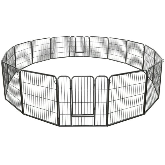 ZENY 32" Height Metal Dog Playpen 16 Panels for Large/Medium/Small Dogs Portable Pet Puppy Playpen Indoor/Outdoor