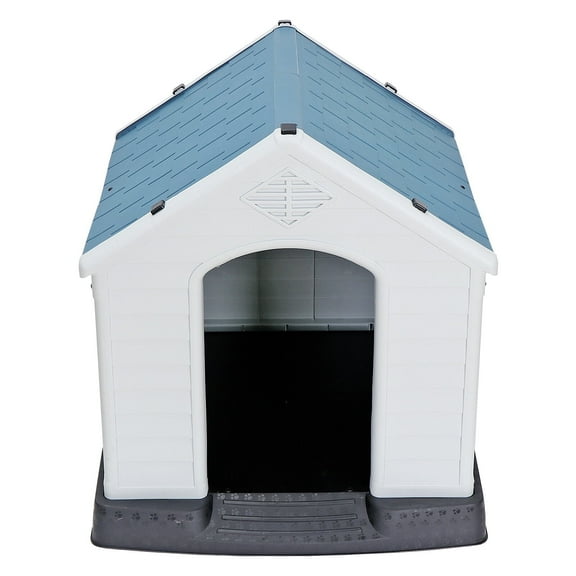 ZENY 32" Large Dog House Indoor Outdoor Plastic Pet House Waterproof Kennel, White