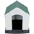 thumbnail image 1 of ZENY 32" Large Waterproof Dog House Indoors & Outdoors Plastic Pet Kennel Removable Green Roof, 1 of 10