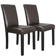 ZENY 35.5" H Home Kitchen Leather Dining Chair Set of 2, Brown