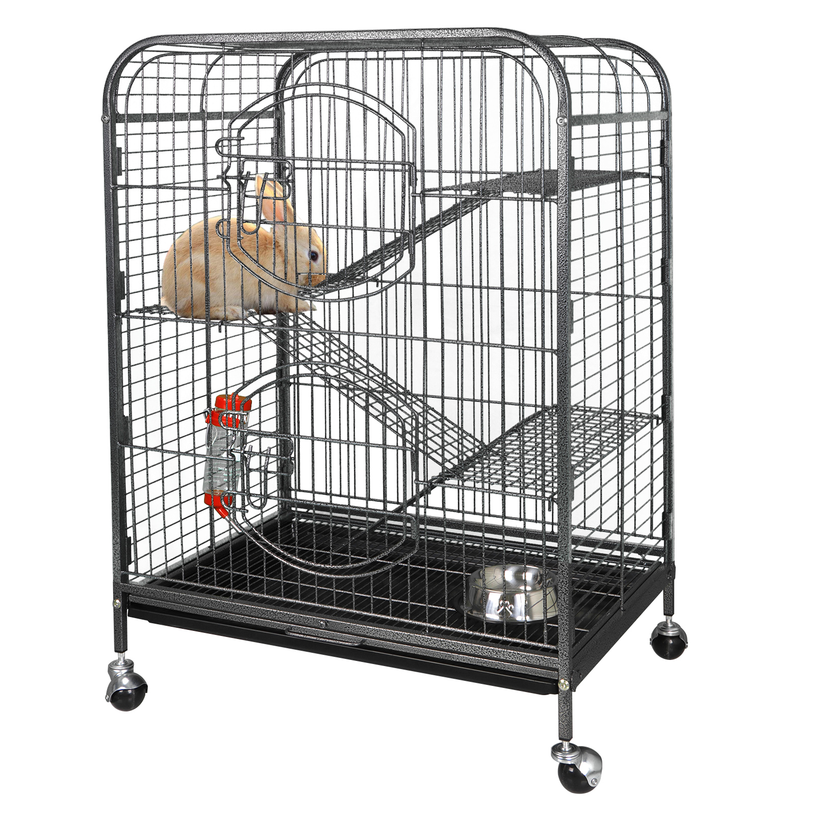 ZENY 37'' Small Animal Cage with 4 Tiers, 3 Ladders and 2 Front Doors Metal Frame - image 1 of 12
