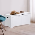 thumbnail image 1 of ZENY 39.4 Inch Wooden Storage Chest with Safety Hinges, Toy Box Bench Organizer, Large Capacity Entryway Cabinet for Bedroom Living Room, White, 1 of 11
