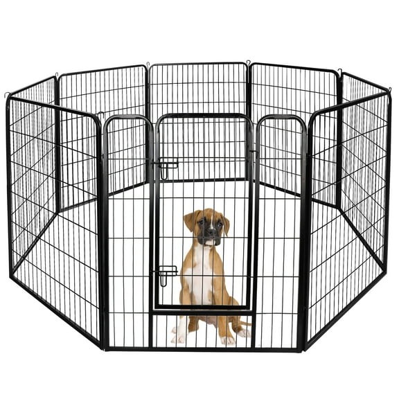 ZENY 39" Height Outdoor Pet Playpen Metal Exercise Fence Kennel Dog Playpen - 8 Panels