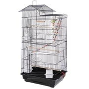 ZENY 39 House Shape Bird Cage Large Parrot Cage Metal Frame, Black
