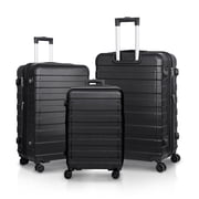 ZENY 3 Piece Hardside Luggage Set 22"/26"/30", Expandable Travel Suitcase with 360  Spinner Wheels, Black