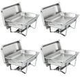 thumbnail image 1 of ZENY 4 Pack Premier Chafers Stainless Steel Chafing Dish 8 Qt. Full Size Buffet Trays Silver, 1 of 13