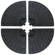 ZENY 4-Piece Heavy Duty Offset Outdoor Patio Umbrella Base Sand w/Carry Handles Easy-Fill Spouts for Water or Sand, Black