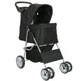 ZENY Folding 4Wheel Pet Stroller for Dogs and Cats Black