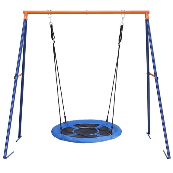 ZENY 40" Tree Swing, Freestanding Steel Swing Stand, Blue, Swing Set Accessories