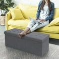 thumbnail image 1 of ZENY 43.3 Inches Folding Storage Ottoman Bench Chest Footrest Stool MDF Frame, Gray, 1 of 8