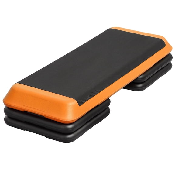 ZENY 43" Aerobic Step Platform Adjustable Risers 4"- 6"- 8" Exercise Fitness Workout Step, Orange