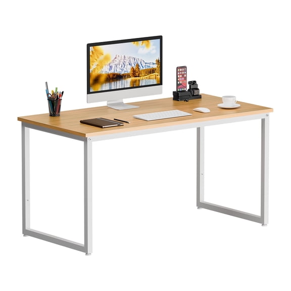 ZENY 47" Laptop Computer Desk Metal Frame Modern Workplace Studio, Natural