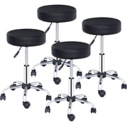 ZENY 4-Piece Adjustable Rolling Stool Set   Sturdy Metal Frame Salon Chairs for Spa, Beauty, or Kitchen Use
