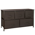 thumbnail image 1 of ZENY 5 Drawer Fabric Dresser Chests Wide Storage Tower Organizer Bin, Brown, 1 of 9