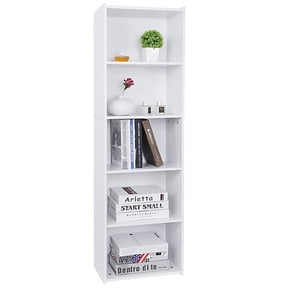 ZENY 5-Tier Bookshelf, Modern Bookcase with Open Shelves for Living Room, Home Office, Bedroom, White