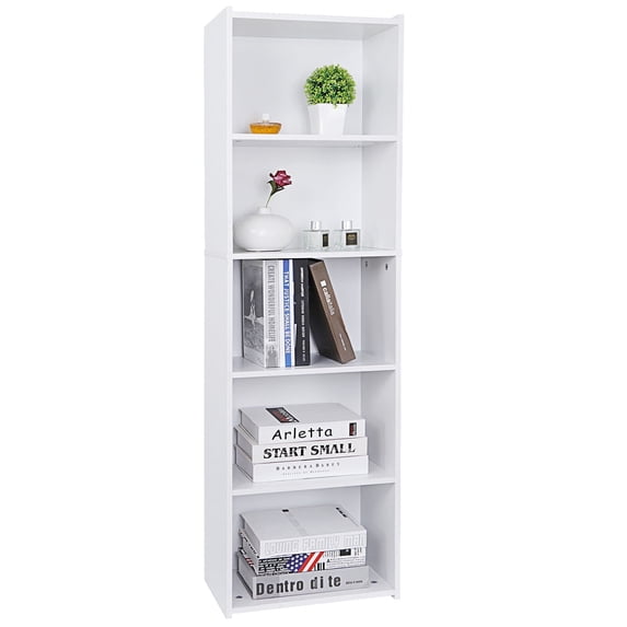 ZENY 5-Tier Bookshelf, Modern Bookcase with Open Shelves for Living Room, Home Office, Bedroom, White