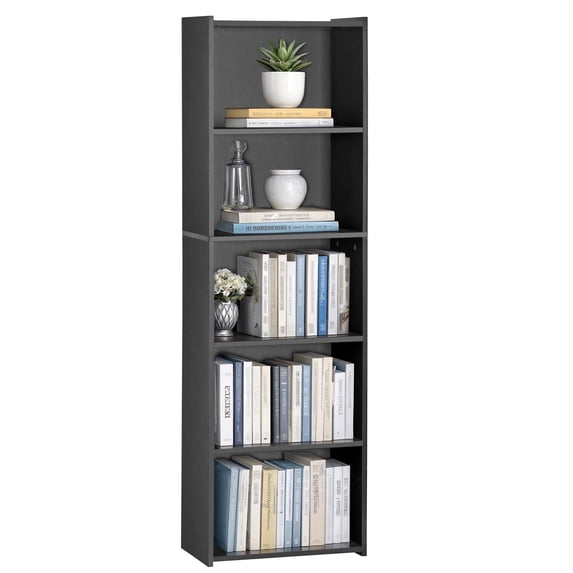 ZENY 5-Tier Bookshelf, Modern Bookcase with Open Shelves for Living Room, Home Office, Bedroom, Black