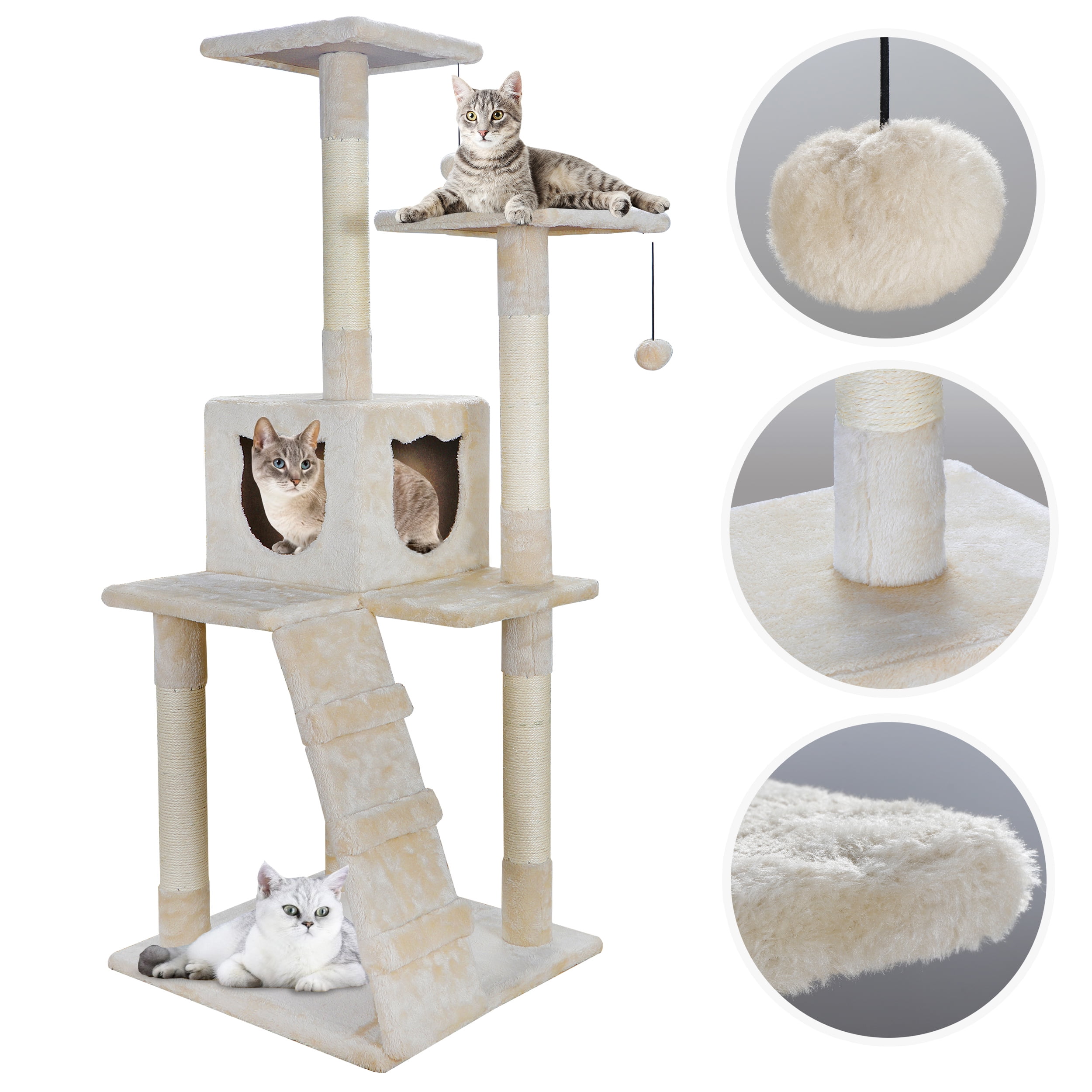 ZENY 52" Cat Tree Stand House Kittens Activity Tower W/ Scratching